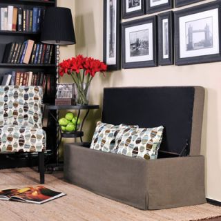 Handy Living Skirted Bench Storage Ottoman in Green