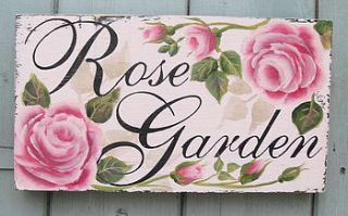bespoke garden rose sign for christine by nosy rosie designs