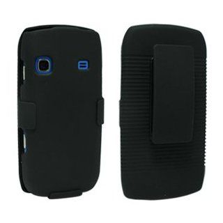 Rubberized Black Holster Shell Combo with Kickstand for Samsung Replenish M580 Cell Phones & Accessories