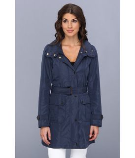 Ellen Tracy Snap Front Techno Trench with Stow Hood