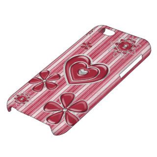 Red White Striped Ornamented Case For iPhone 5C
