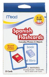 Mead Flashcards, Spanish, Grades K 2, 3.62 x 5.25 Inches, 55 Cards (63142)  Spanish English Flash Cards Adults 