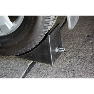 Ironton Contoured Wheel Chock — Rubber with Reinforced Nylon  Wheel Chocks