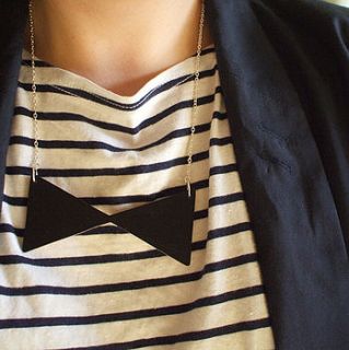 wooden bow tie necklace by lucie ellen