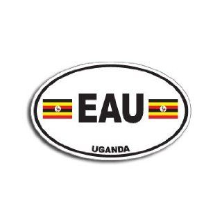 EAU UGANDA Country Auto Oval Flag   Window Bumper Sticker Automotive