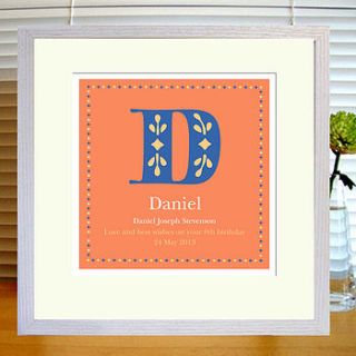 personalised alphabet birth/birthday print by designed