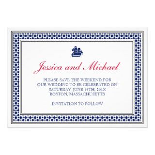 Nautical Wedding Modern Save The Date  Monograms Custom Invitations