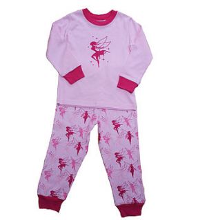 girls pink pyjamas fairys by green child