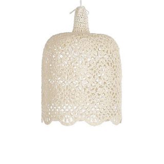 handmade crochet hanging lamp by out there interiors