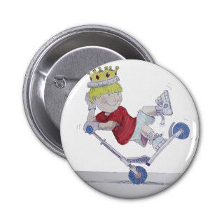 Microscooter cartoon stunt scooter rider pinback buttons