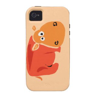 Funny Primitive Art Hippo Case For The iPhone 4