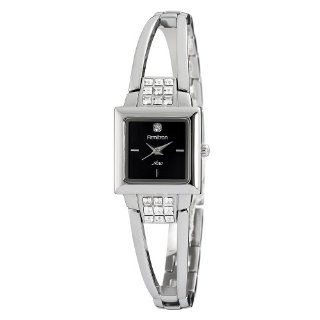 Armitron NOW Women's 753906BKSV Swarovski Accented Crystal Silver Tone Bangle Watch at  Women's Watch store.