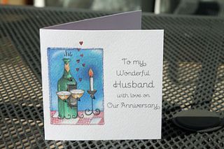 wonderful husband anniversary card by white mink