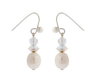 freshwater pearl and crystal droplet earrings by euphoria couture