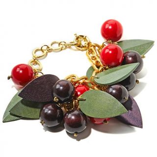 Rara Avis by Iris Apfel "Cherry" 8 1/2" Wood Bracelet