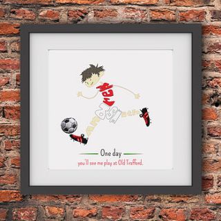 personalised football team picture by name art