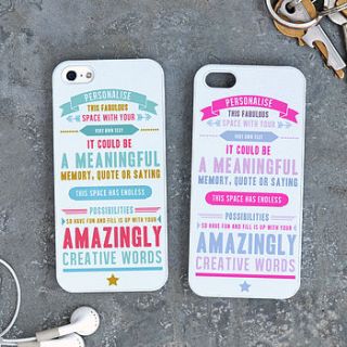 personalised quote iphone case by oakdene designs
