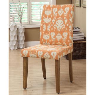 Parson Orange/ Cream Ikat Damask Dining Chairs (Set of 2) Dining Chairs