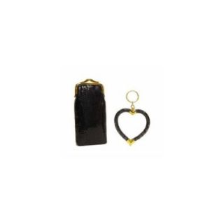 Whiting and Davis Long CigaretteEyeglass Case With Heart Key Fob   Black Clothing