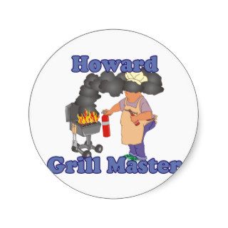 Personalized Howard Grill Master Round Sticker
