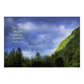 Mountain Light HDR Print w/Scripture Verse
