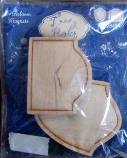 Tracy Porter MAKE & CREATE HEIRLOOM MAGNETS w WOOD SHAPES Wooden "SHIELD" & RECTANGLE with DOME Top SHAPES & 2 MAGNET Strips (2000) Toys & Games