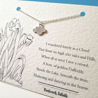 wordsworth silver cloud necklace by literary emporium