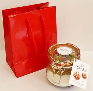red high gloss gift bag by katie bakes