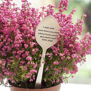 personalised plant marker and seeds by the cutlery commission