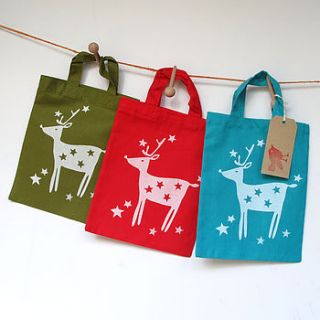 christmas reindeer gift bag by helen rawlinson