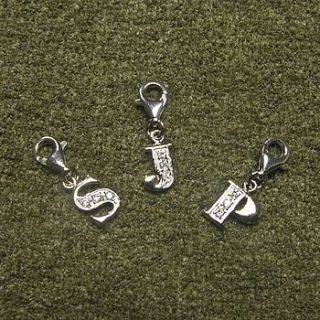 your initial as a silver charm by tales from the earth