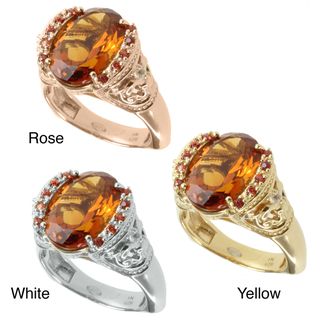 Dallas Prince Silver Madiera Citrine, Orange and White Sapphire Ring Dallas Prince Gemstone Rings