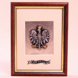 Silver Plated Framed Image   Polish White Eagle  Prints  Patio, Lawn & Garden