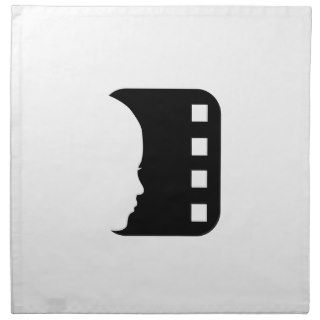 Silhouette of a lady's face on a filmstrip cloth napkin