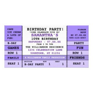Childs Birthday Concert Ticket Photo Card Template