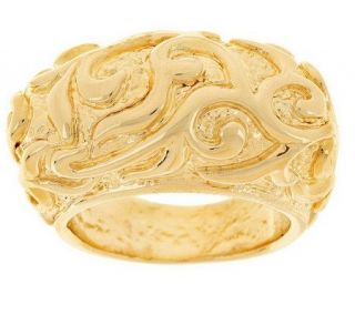 Etruscan Design Dome Band Ring 18K Gold —