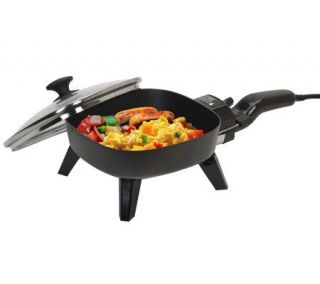 Elite Cuisine 7 x 7 Electric Skillet with Glass Lid —