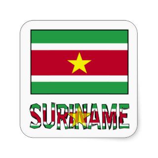Suriname Flag & Name Stickers