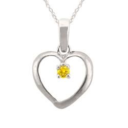 10k Gold November Birthstone Citrine Heart Necklace Gemstone Necklaces