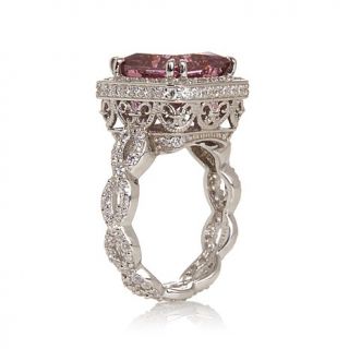 Victoria Wieck 6.99ct Absolute™ Pink Radiant Square Sterling Silver Braid