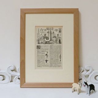 vintage french letter j print by tailor and make