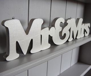 'mr & mrs' hand painted freestanding sign by little pom