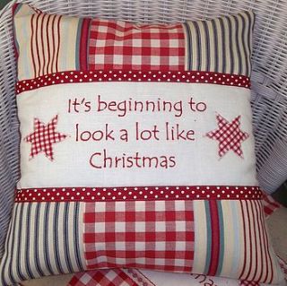 christmas carol cushion by tuppenny house designs