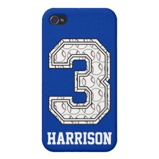 Personalized Baseball Number 3 Covers For iPhone 4