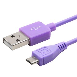 BasAcc 3 foot Purple Universal Micro USB 2 in 1 Cable BasAcc Cell Phone Chargers