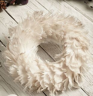 round feather wreath by lime lace