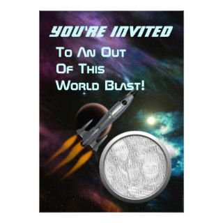 Space Birthday Party Announcements