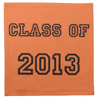 Class of 2013 Tangerine Orange Senior Graduation Printed Napkins