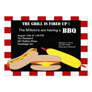 Hamburger & Hotdog Barbecue Invitation