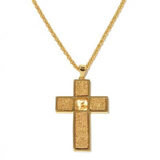 ChristineDarren Drusy and Gemstone Cross Pendant with 18" Chain Necklace